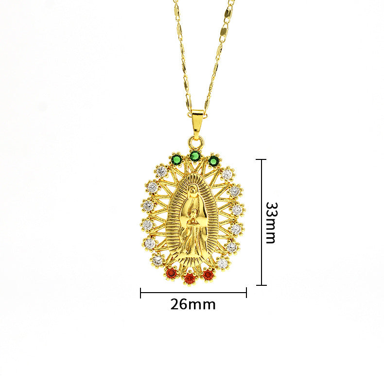 Wholesale Religious Copper Micro Inlaid Zircon Personalized Fashion Necklaces
